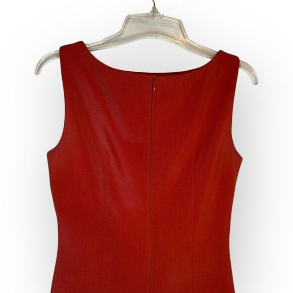 VTG 90's Ava & Aiden Sleeveless Red Rouched Midi Dress Size 2 Christmas Holiday - Picture 6 of 10